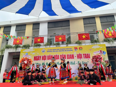 Sôi nổi “Ngày hội văn hóa dân gian và hội trại” tại Trường Tiểu học Nguyễn Tri Phương